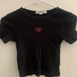black xs crop top